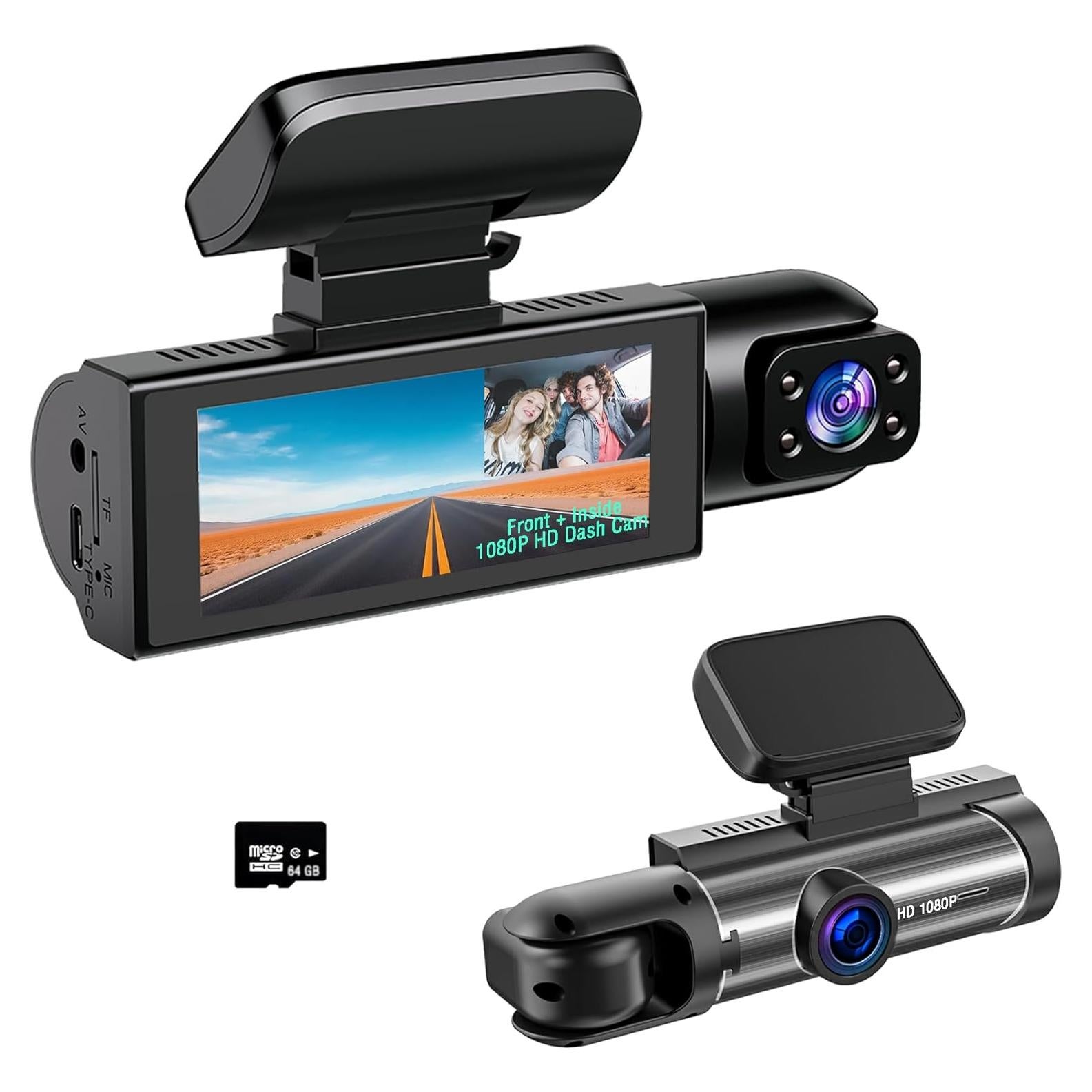 Cámara de Tablero Delantera y Trasera FUAZONR 1080P IR