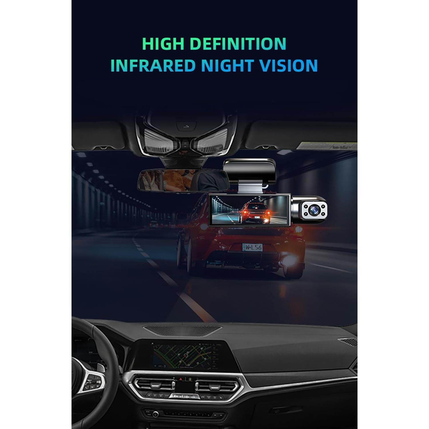 Cámara de Tablero Delantera y Trasera FUAZONR 1080P IR