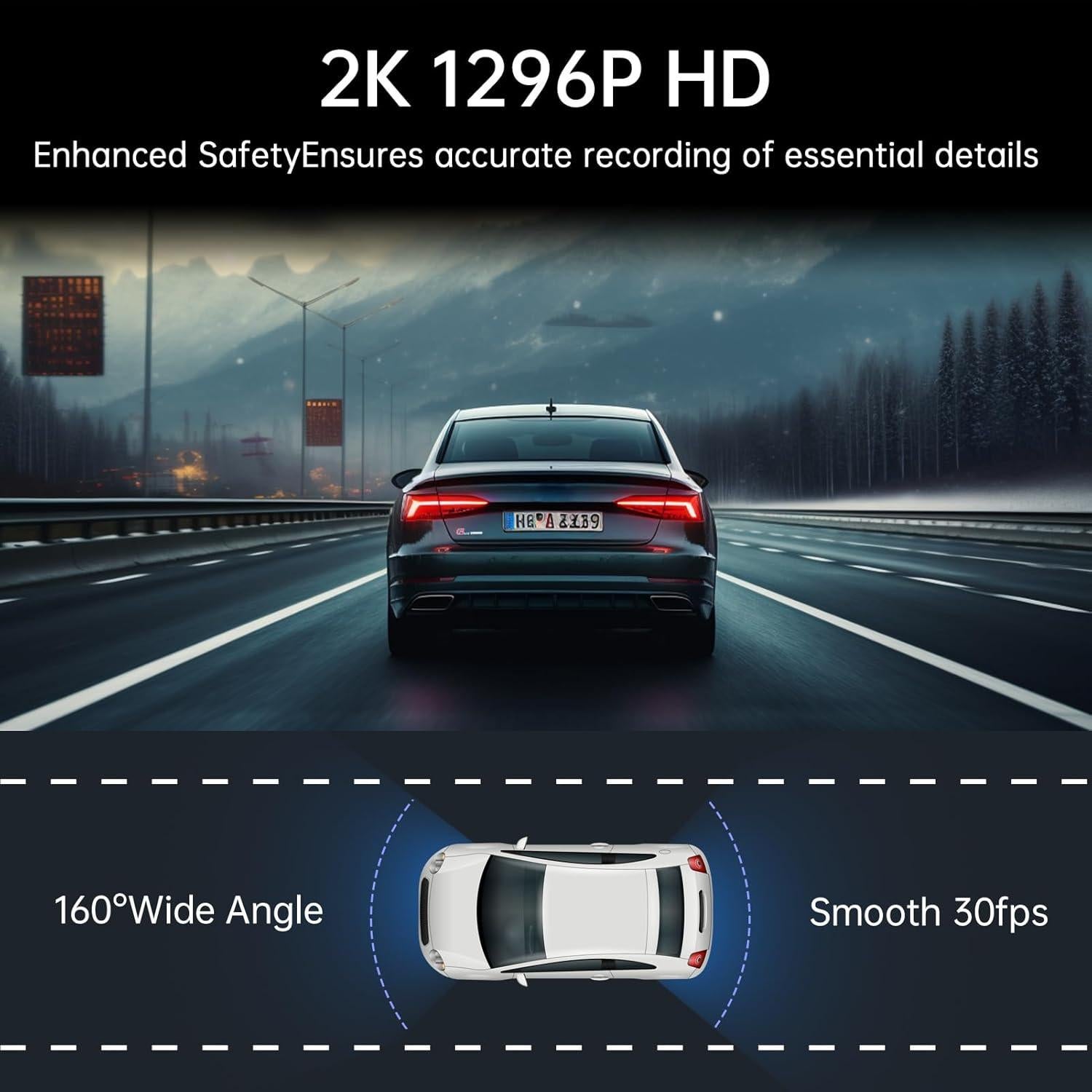 Cámara de tablero Ecomoment con WiFi y visión nocturna 1296P