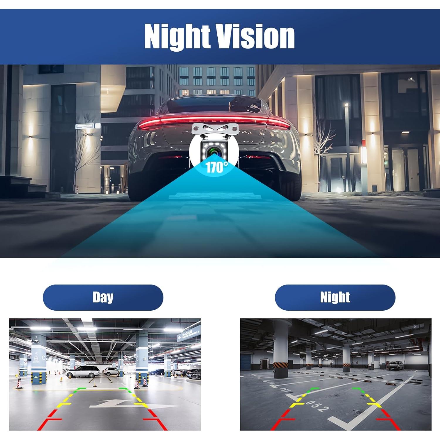 Cámara de Respaldo CAMECHO 12-LED Impermeable 170°