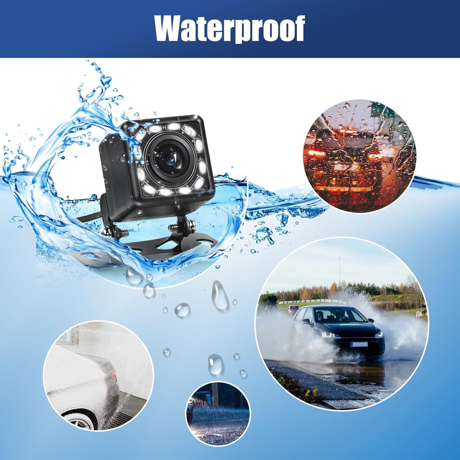 Cámara de Respaldo CAMECHO 12-LED Impermeable 170°