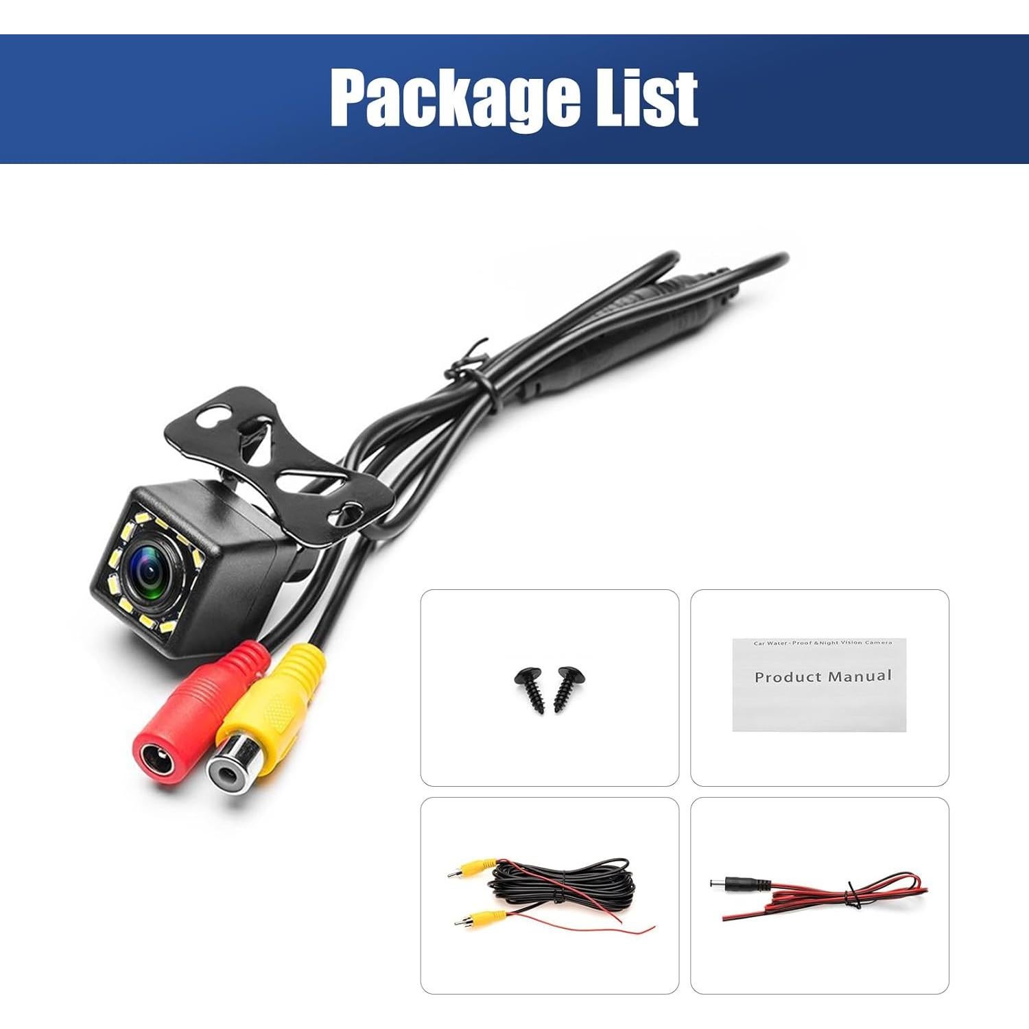 Cámara de Respaldo CAMECHO 12-LED Impermeable 170°