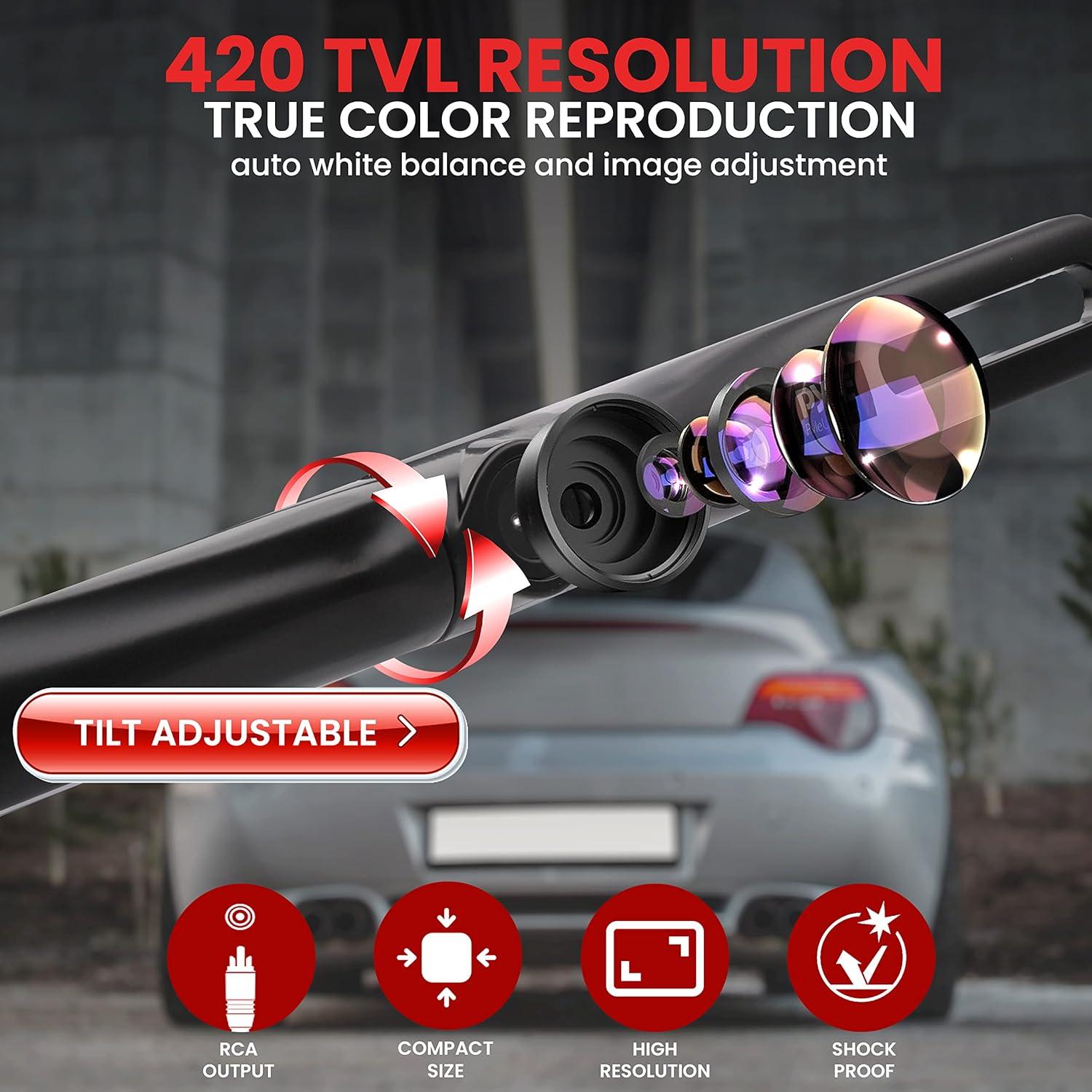 Cámara de Respaldo Pyle PLCM18BC Impermeable 420 TVL