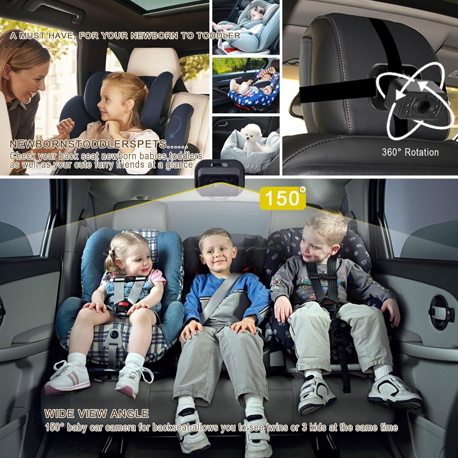 Cámara de Auto para Bebé YIMU KB42 4.3" con Visión Nocturna