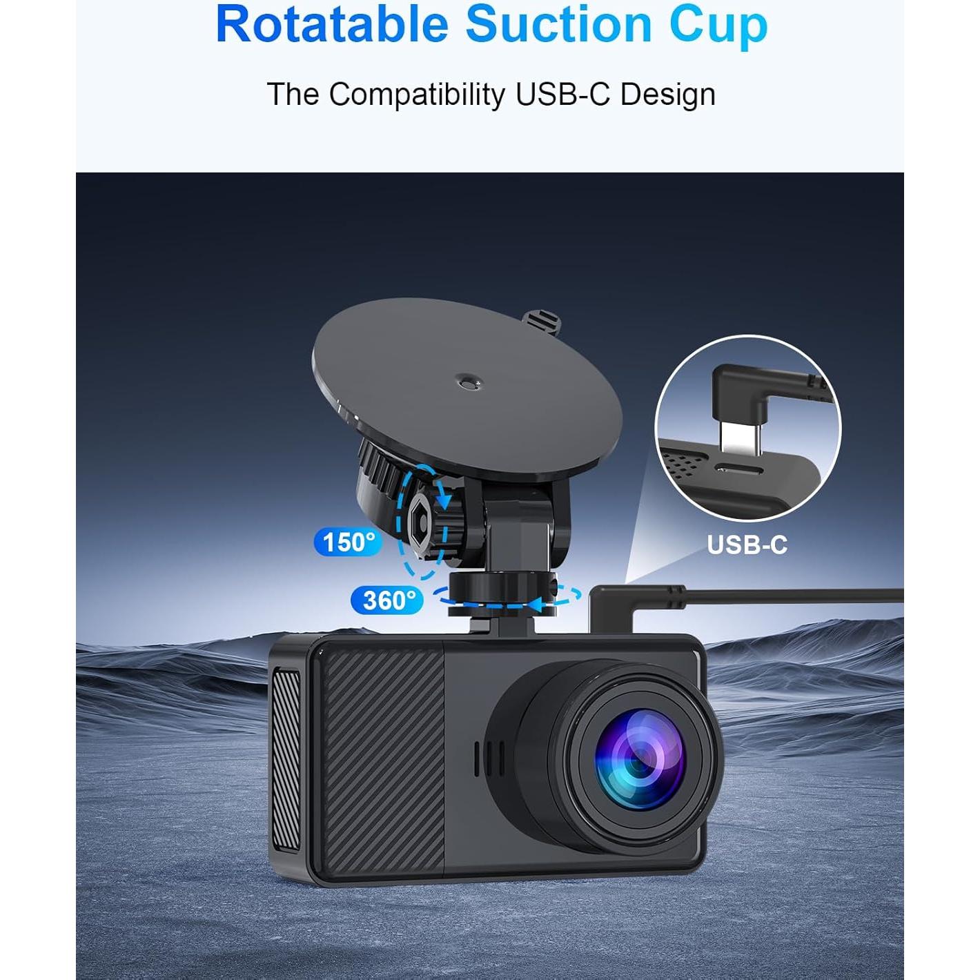 Cámara Dash Delantera y Trasera AIPLUGER 2.5K + 1080P, G-Sensor