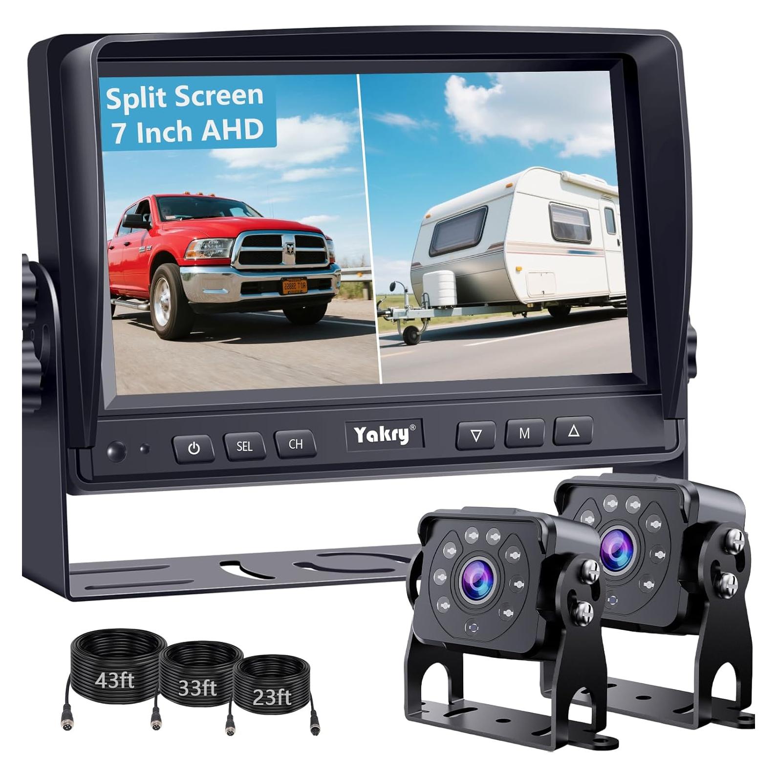 Cámara de Respaldo Dual Yakry Y142 con Monitor HD 7"