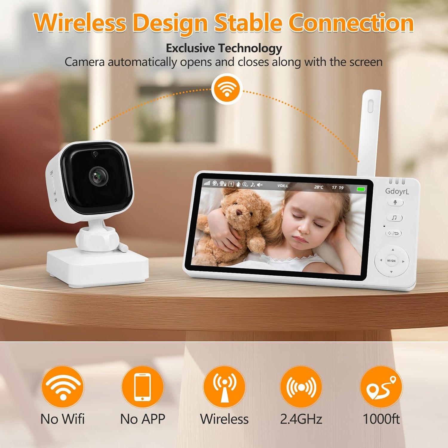 Cámara de Coche Inalámbrica Anhong 5" HD 1080P con Alerta de Temperatura