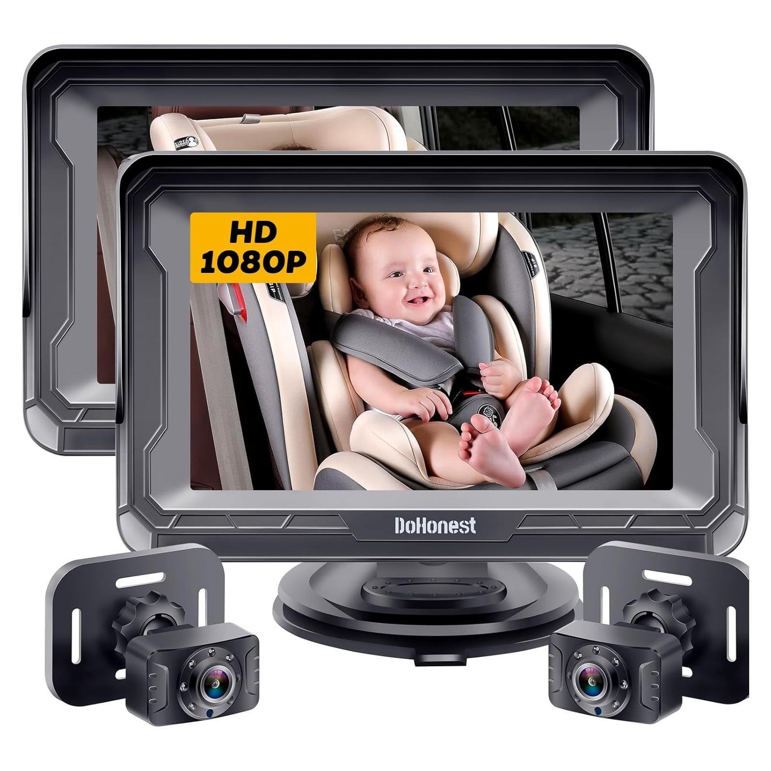 Cámara de Auto para Bebés DoHonest V33 - 2 Pack HD 1080P con Visión Nocturna