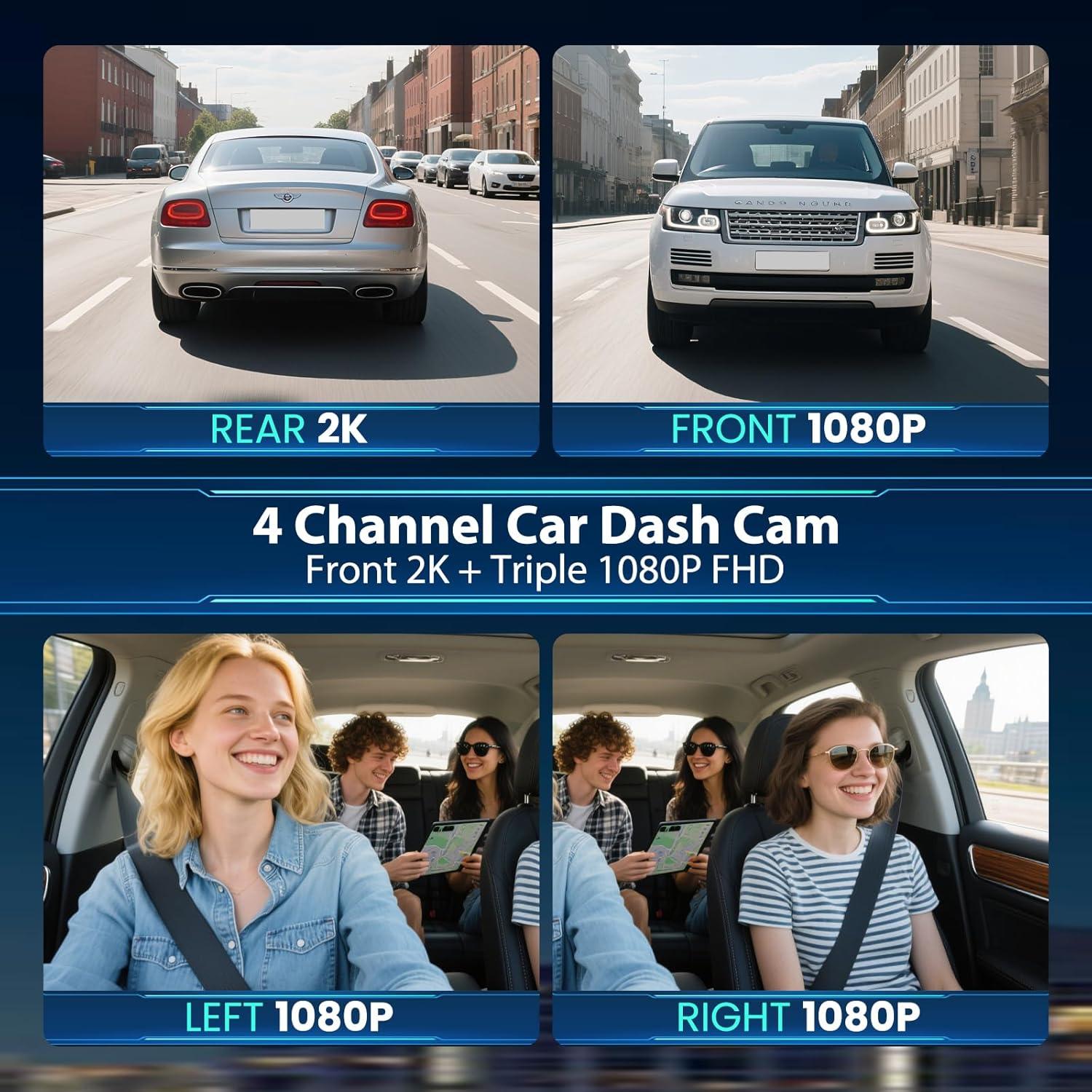 Cámara de tablero 4 canales JoycePure 360° 2K + 3x1080P