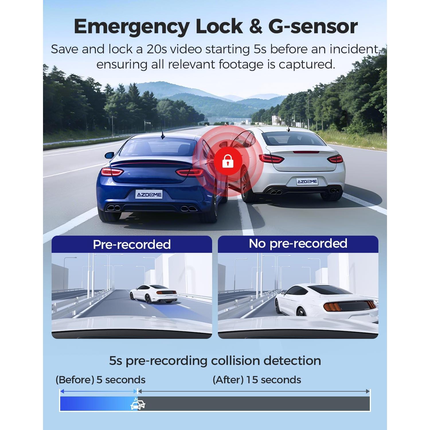 Cámara de Salpicadero AZDOME M550 Pro 3 Canales 4K GPS