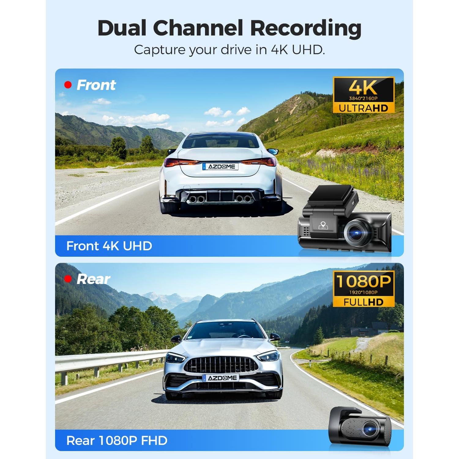 Cámara de Salpicadero AZDOME M550 Pro 3 Canales 4K GPS