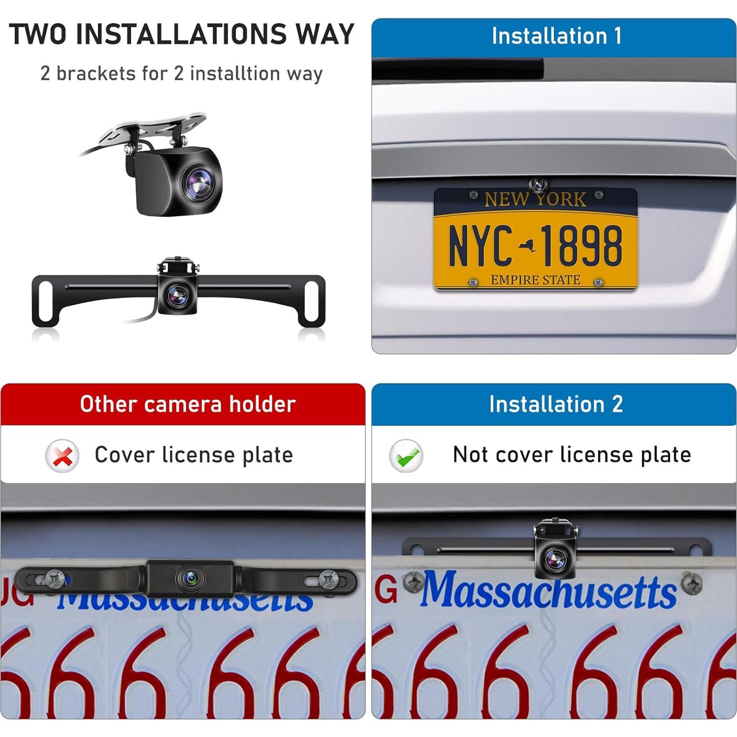 Cámara de Respaldo GLK AHD 1080P Impermeable 170°