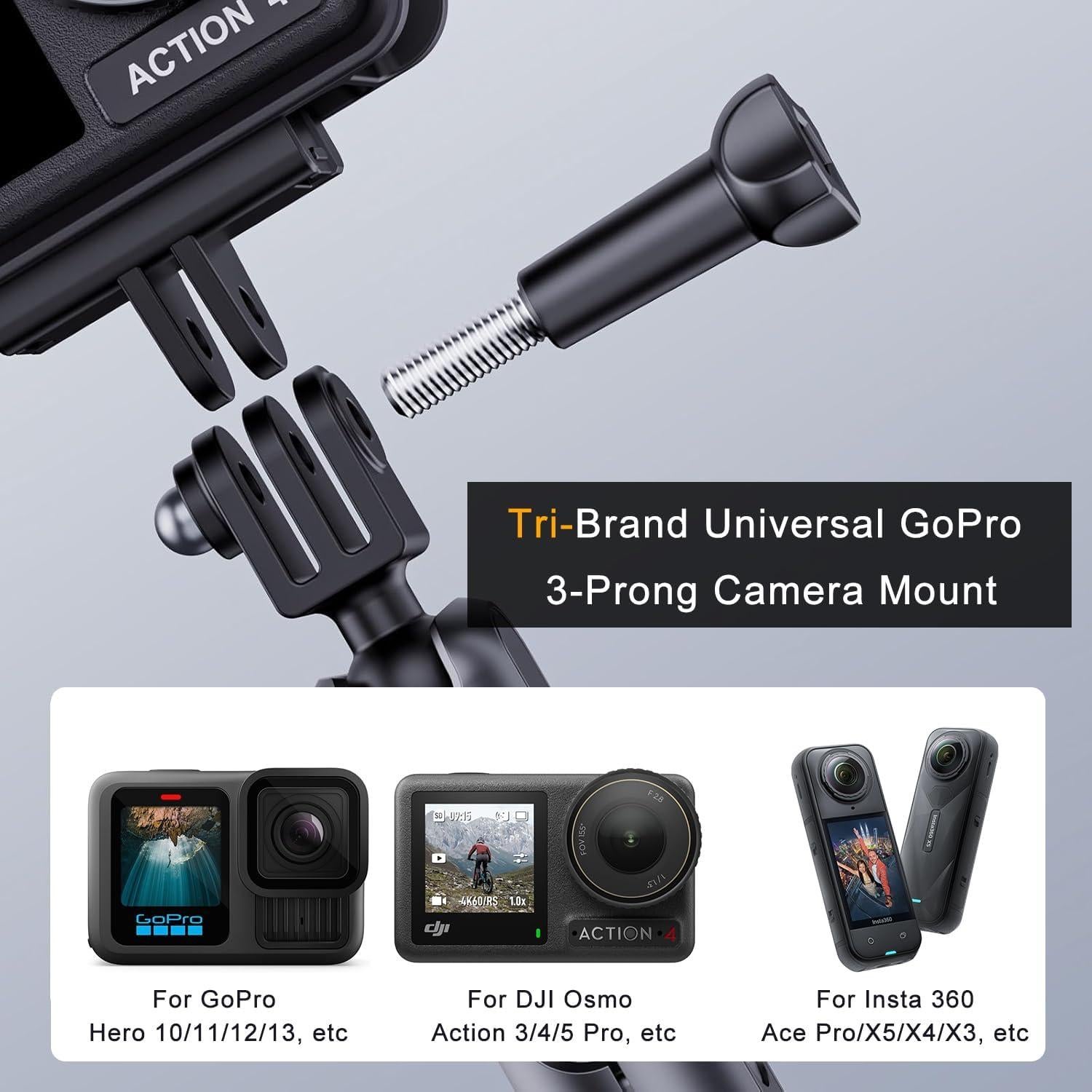 Soporte de Ventosa Jkoailiwi para GoPro y Cámaras de Acción 360°