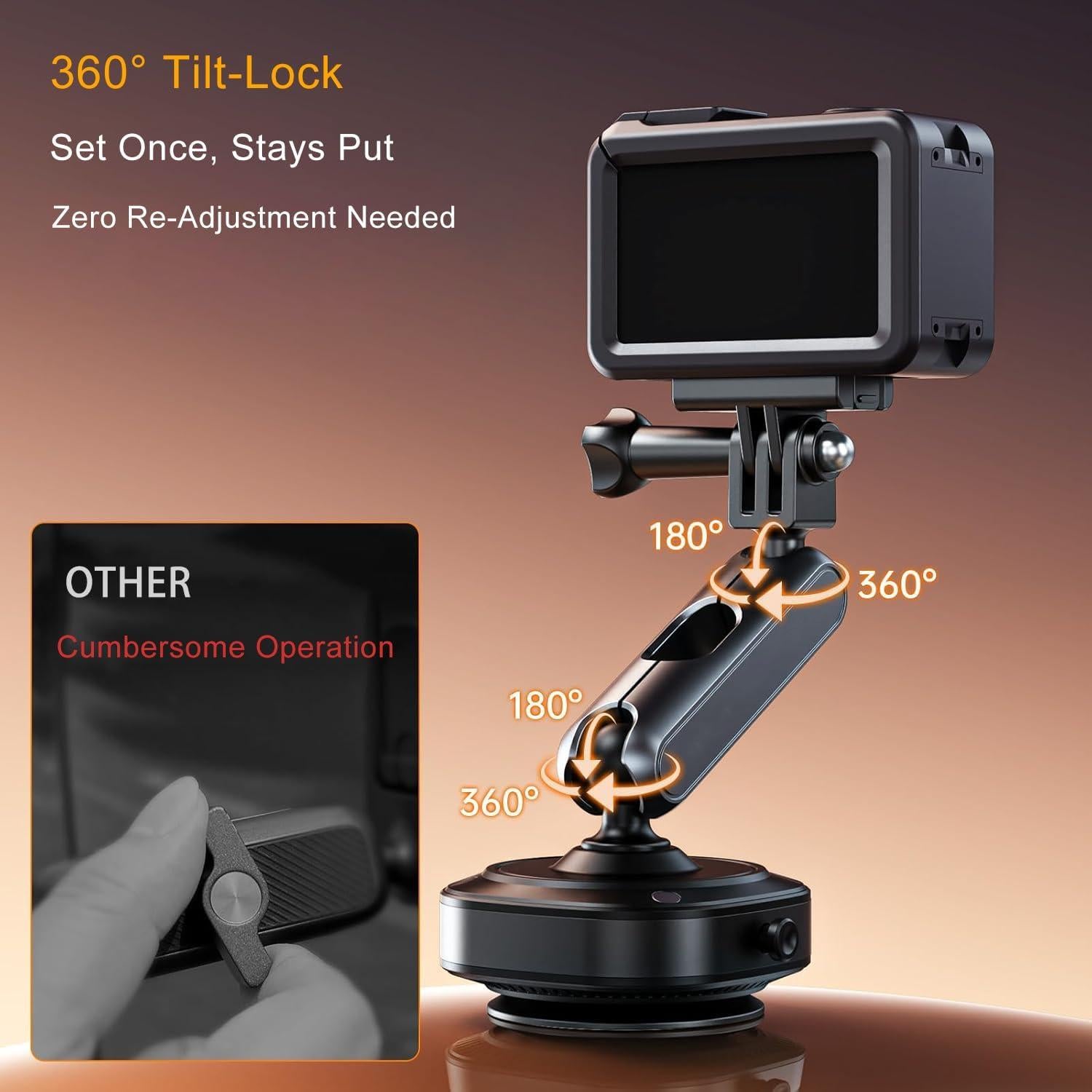 Soporte de Ventosa Jkoailiwi para GoPro y Cámaras de Acción 360°