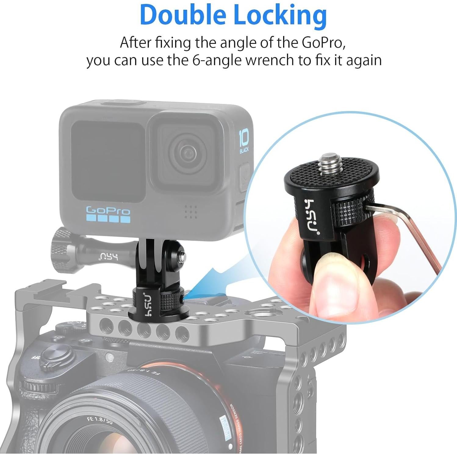 Adaptador de Montaje en Trípode HSU para GoPro e Insta360