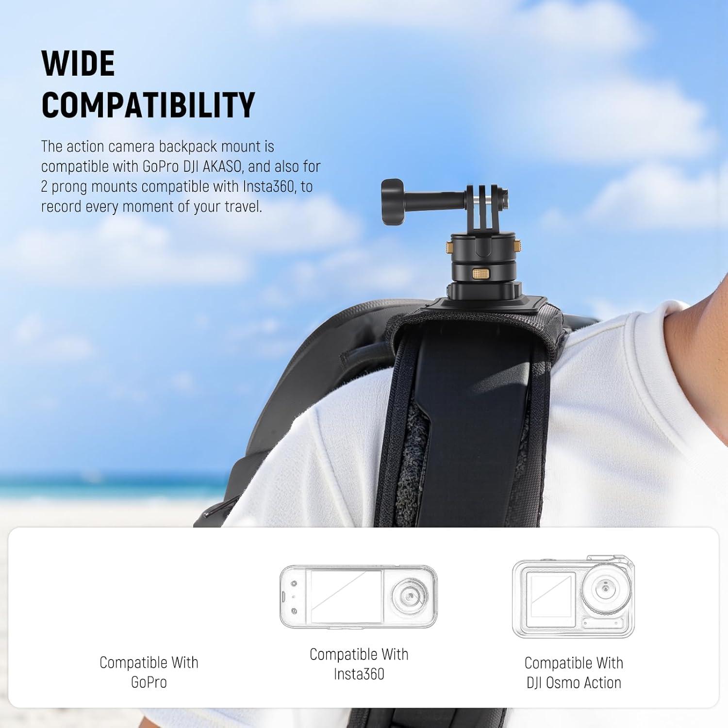 Montaje de Mochila NEEWER GP63 para Cámaras de Acción