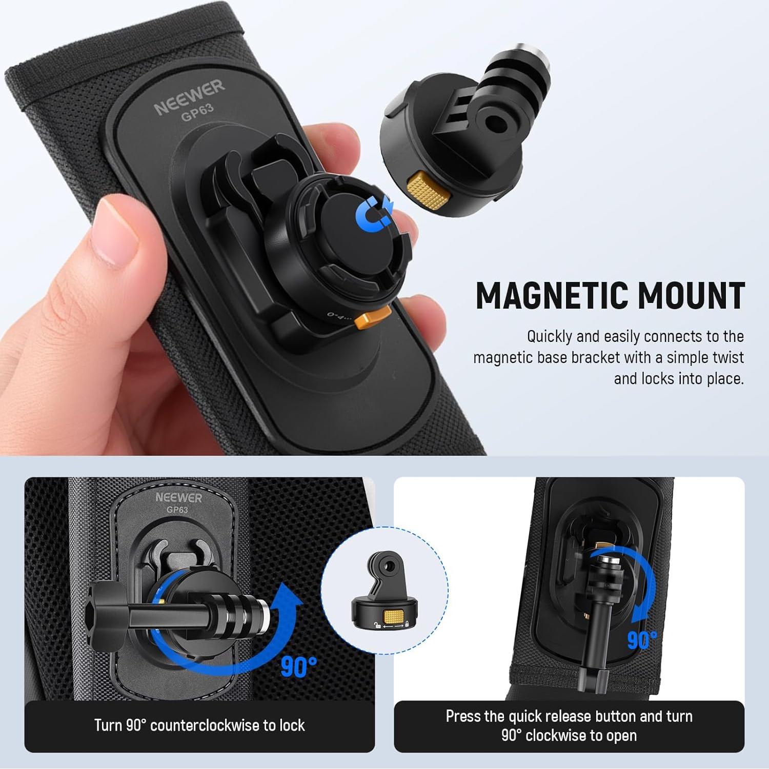 Montaje de Mochila NEEWER GP63 para Cámaras de Acción