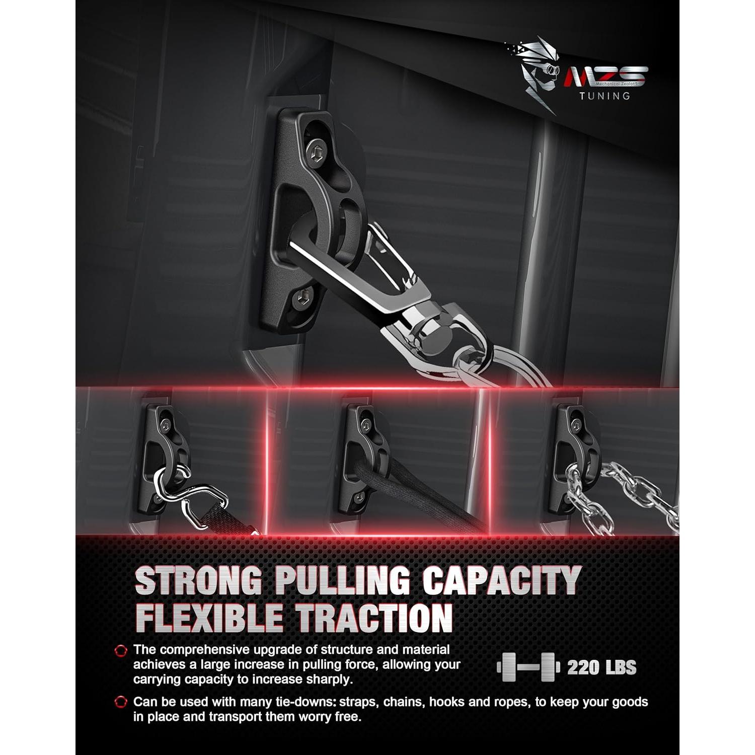 Ganchos de Sujeción MZS para Cama de Camión Tacoma Tundra