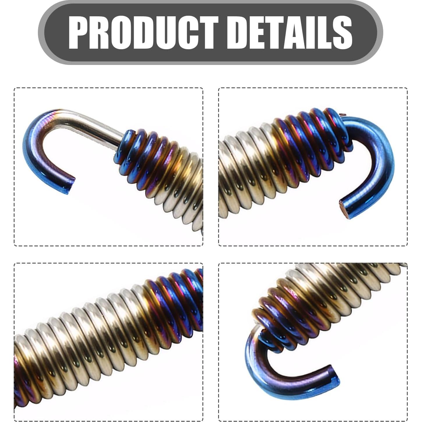 Gancho de Resorte para Tubo de Escape Jokormo 2 PCS Azul