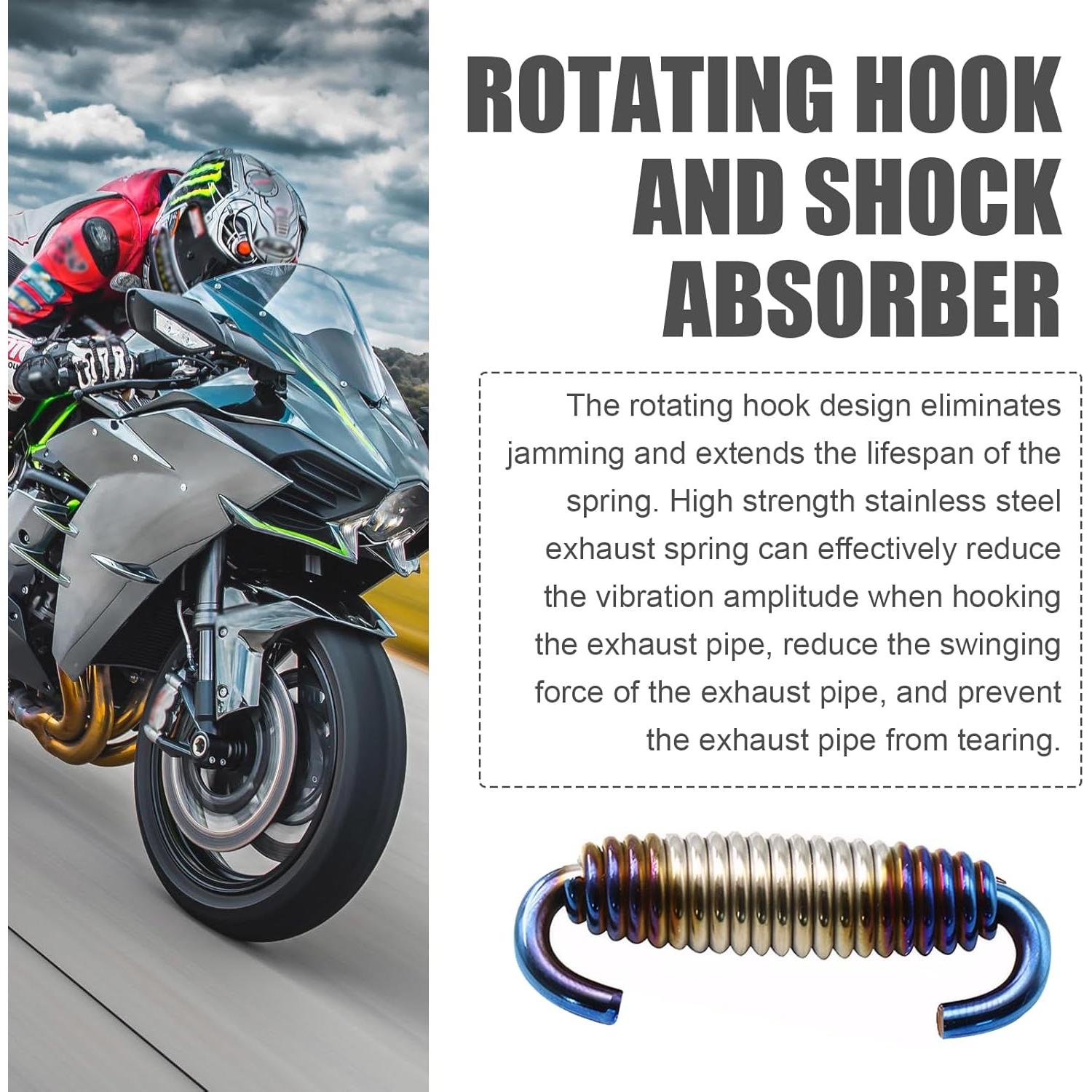 Gancho de Resorte para Tubo de Escape Jokormo 2 PCS Azul