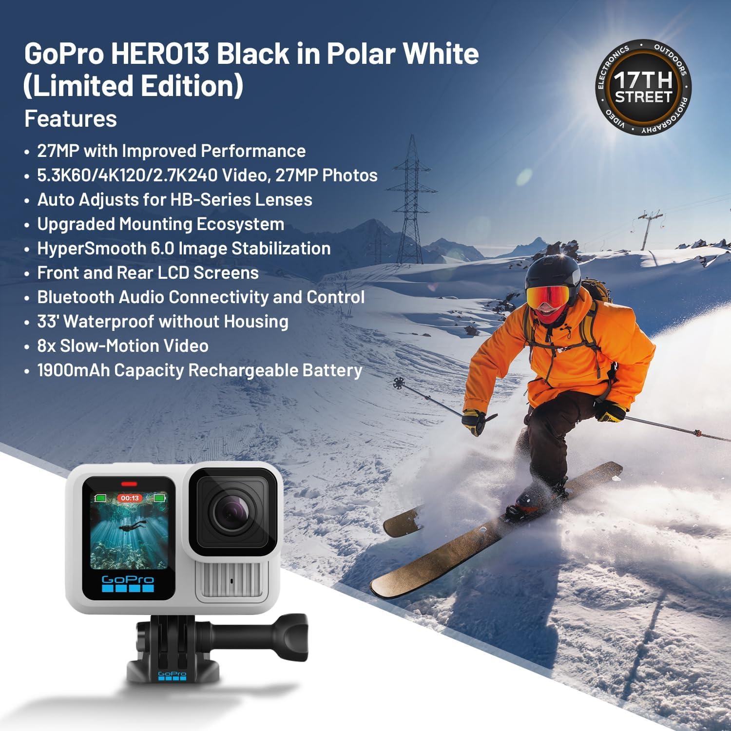 Cámara GoPro HERO13 Edición Limitada Blanca Polar 27MP 5.3K