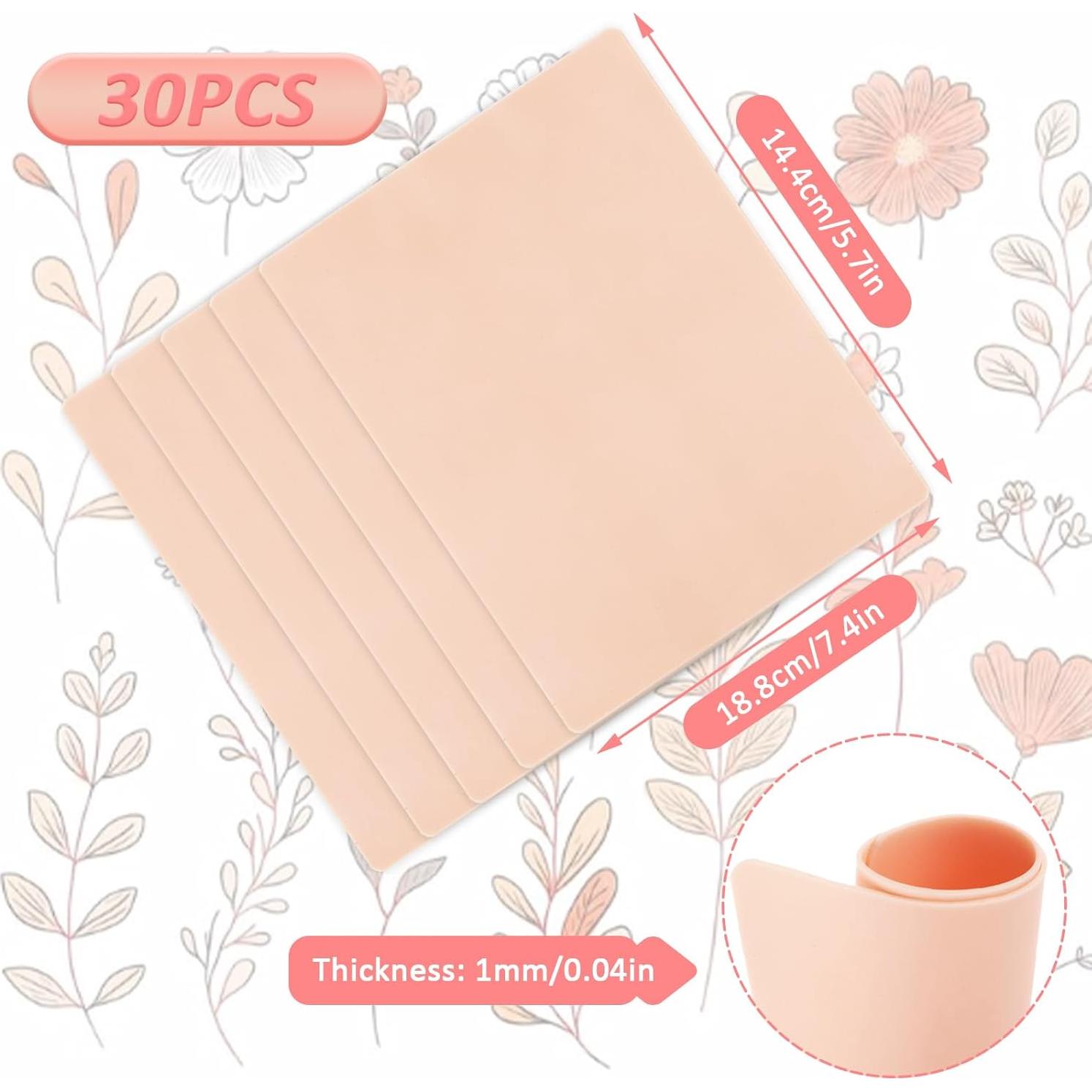 30 Piezas Piel de Práctica para Tatuaje Doble Cara 19.1x14.5cm