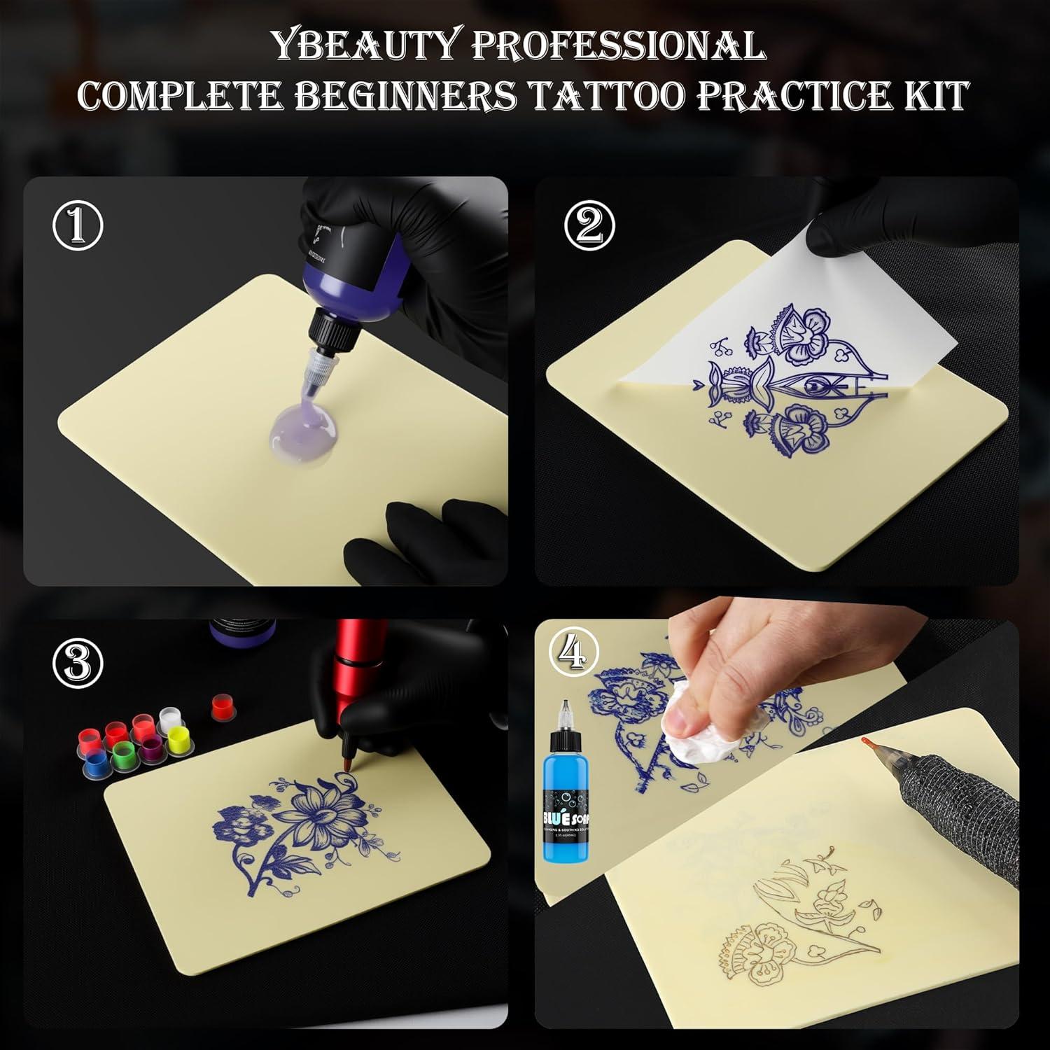 Kit Completo de Práctica de Tatuaje YBEAUTY 77 Piezas