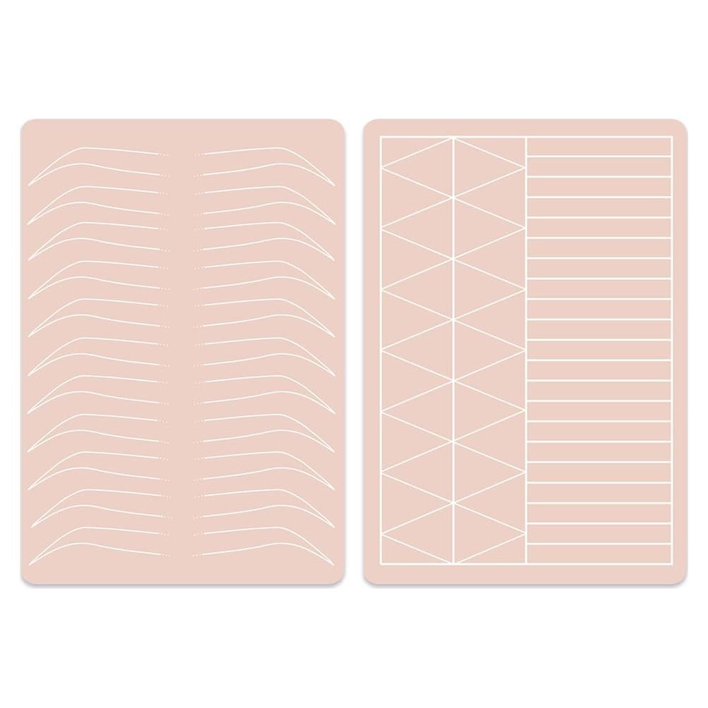 5 Piezas Piel de Práctica Doble Cara Silicona Tatuaje Cejas