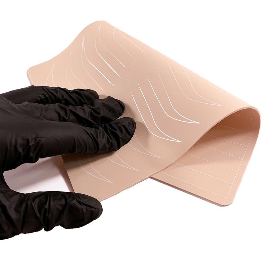 5 Piezas Piel de Práctica Doble Cara Silicona Tatuaje Cejas