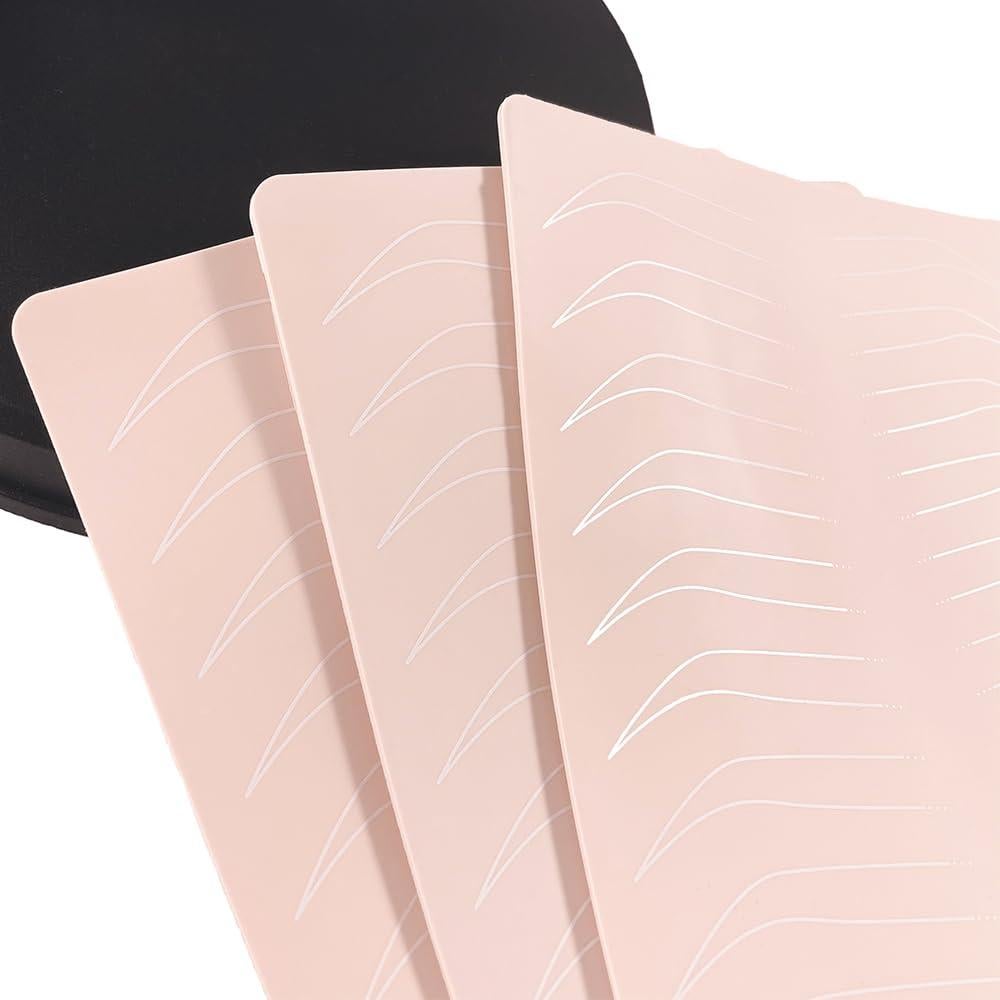 5 Piezas Piel de Práctica Doble Cara Silicona Tatuaje Cejas