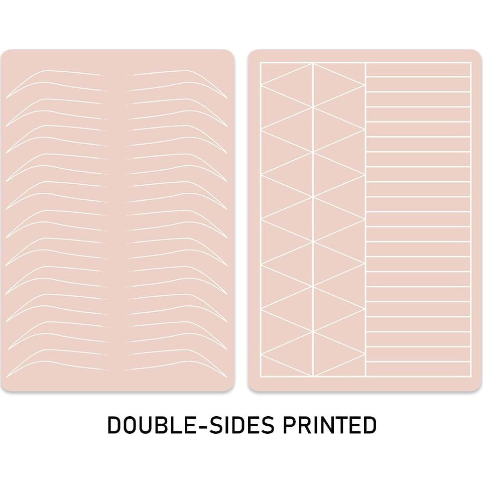 5 Piezas Piel de Práctica Doble Cara Silicona Tatuaje Cejas