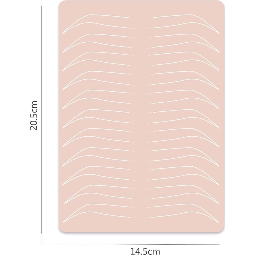 5 Piezas Piel de Práctica Doble Cara Silicona Tatuaje Cejas