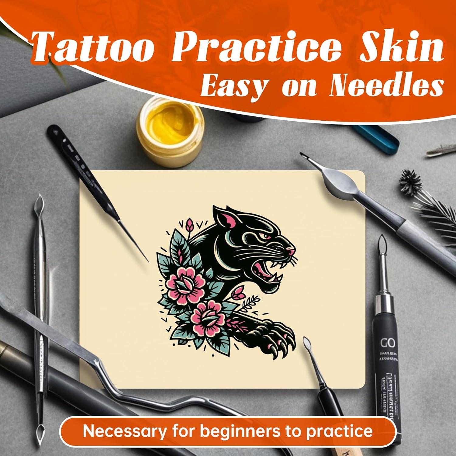 6 Hojas Piel de Práctica para Tatuaje Soposuky 30.48x20.32cm