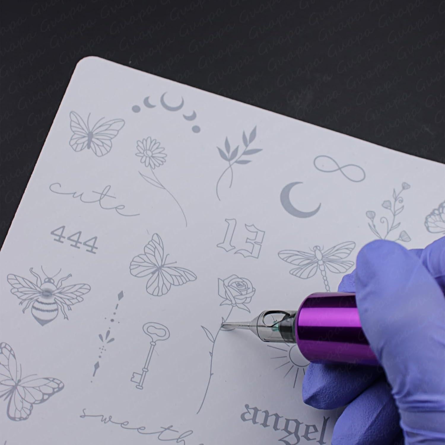 Piel de Práctica para Tatuaje Guapa 3 Piezas con 80 Diseños