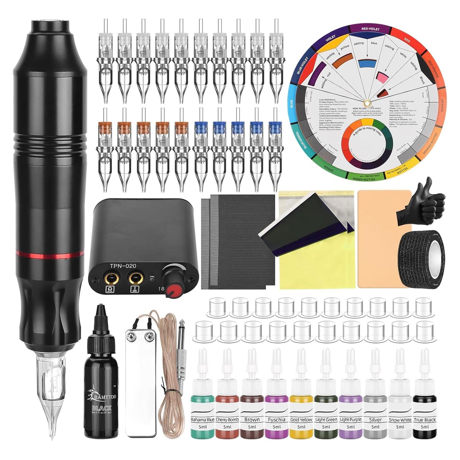 Kit de Tatuaje Completo BAMTTOO con Pluma y Accesorios