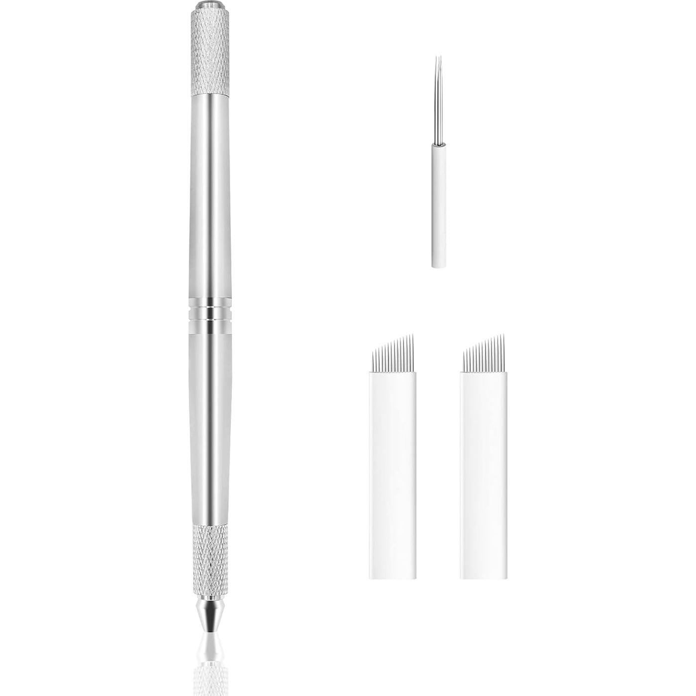 Pluma de Tatuaje de Cejas Pinkiou Microblading Plata 170x8mm