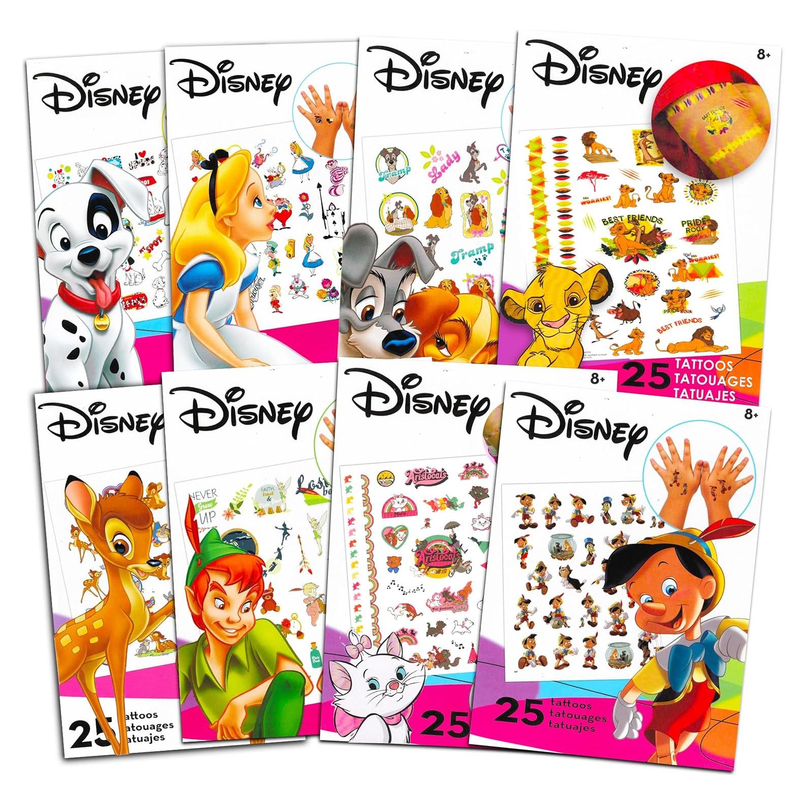 Surtido de Tatuajes Temporales Disney - 200 Tatuajes Clásicos