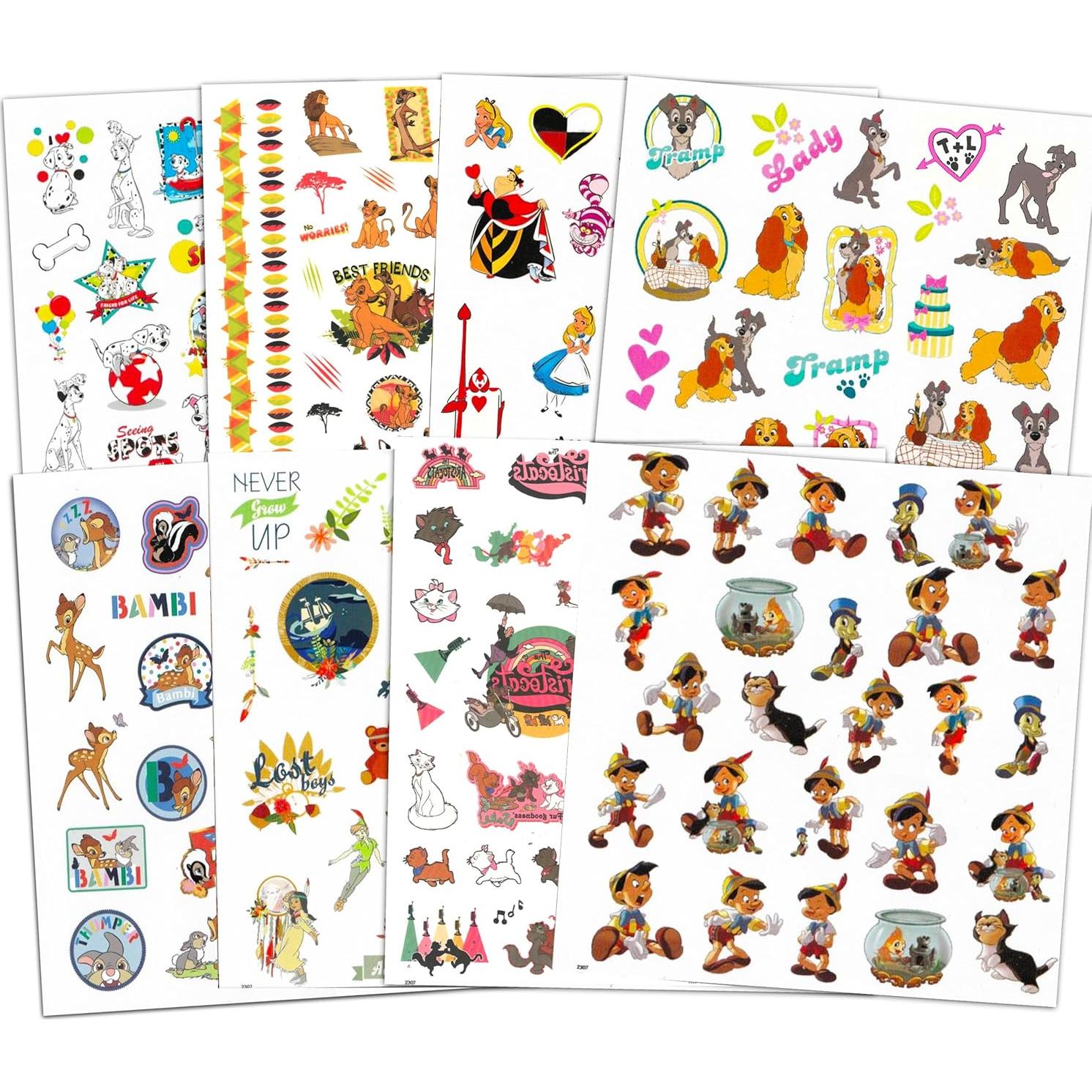Surtido de Tatuajes Temporales Disney - 200 Tatuajes Clásicos