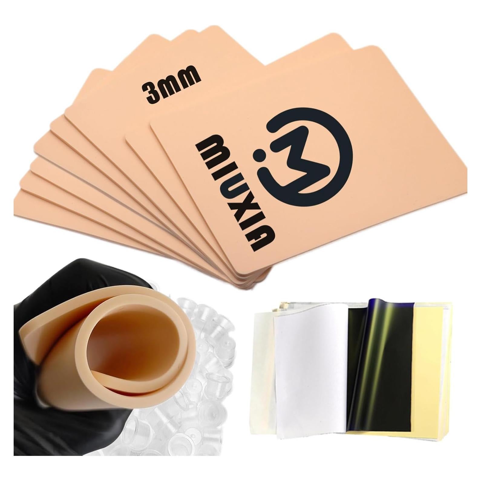 Kit de Práctica de Tatuaje MIUXIA 514 Piezas con Piel y Papel