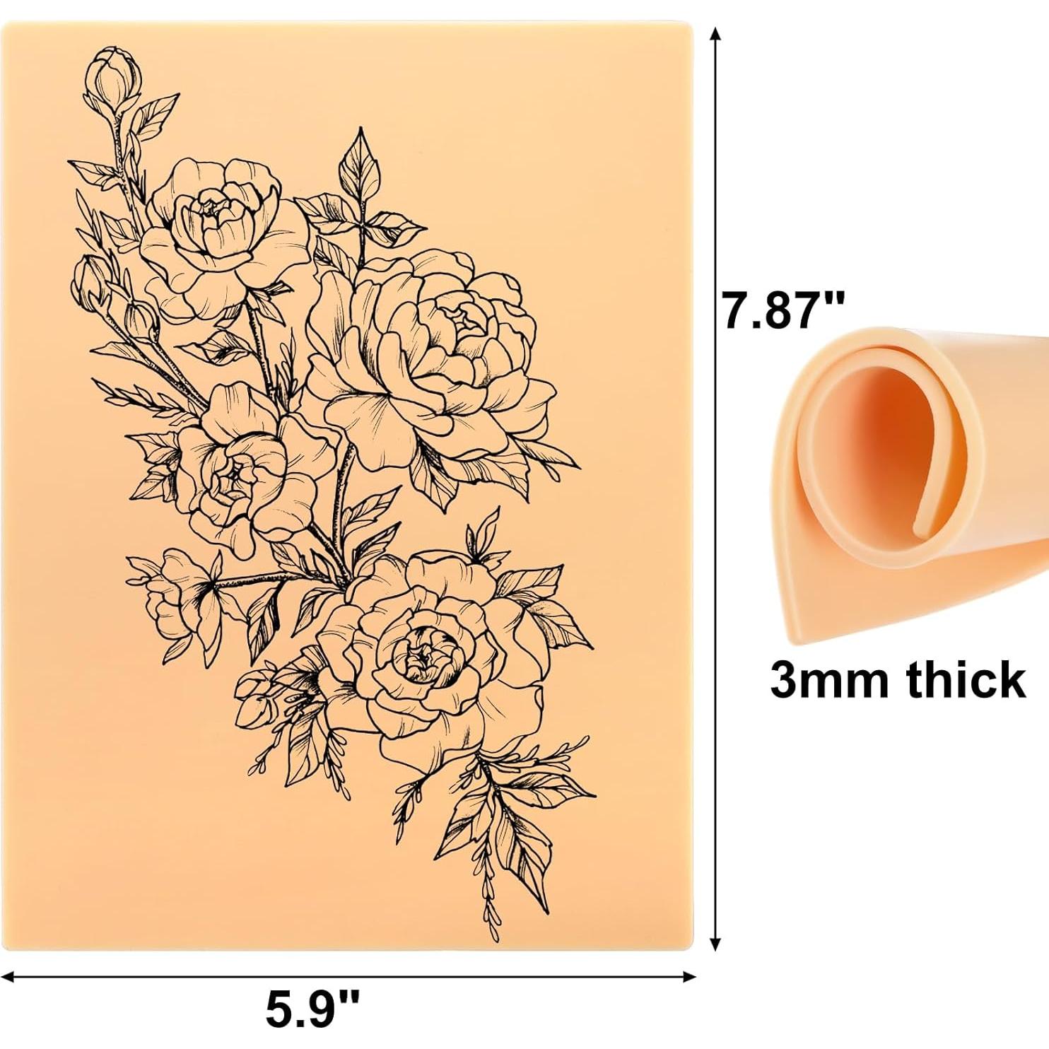 Pieles de Práctica de Tatuaje DEAYOU 16 Pcs 20x15 cm Silicona