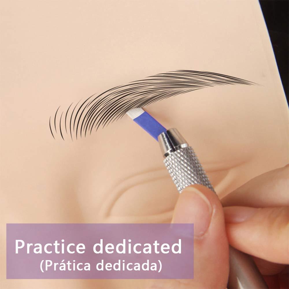 50 Agujas Microblading Pinkiou 18 Pin Acero Inoxidable