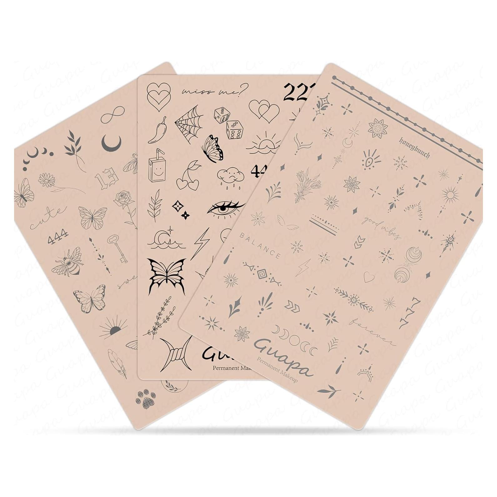 Piel de Práctica de Tatuaje Guapa 3 PCS Doble Cara 1.5mm