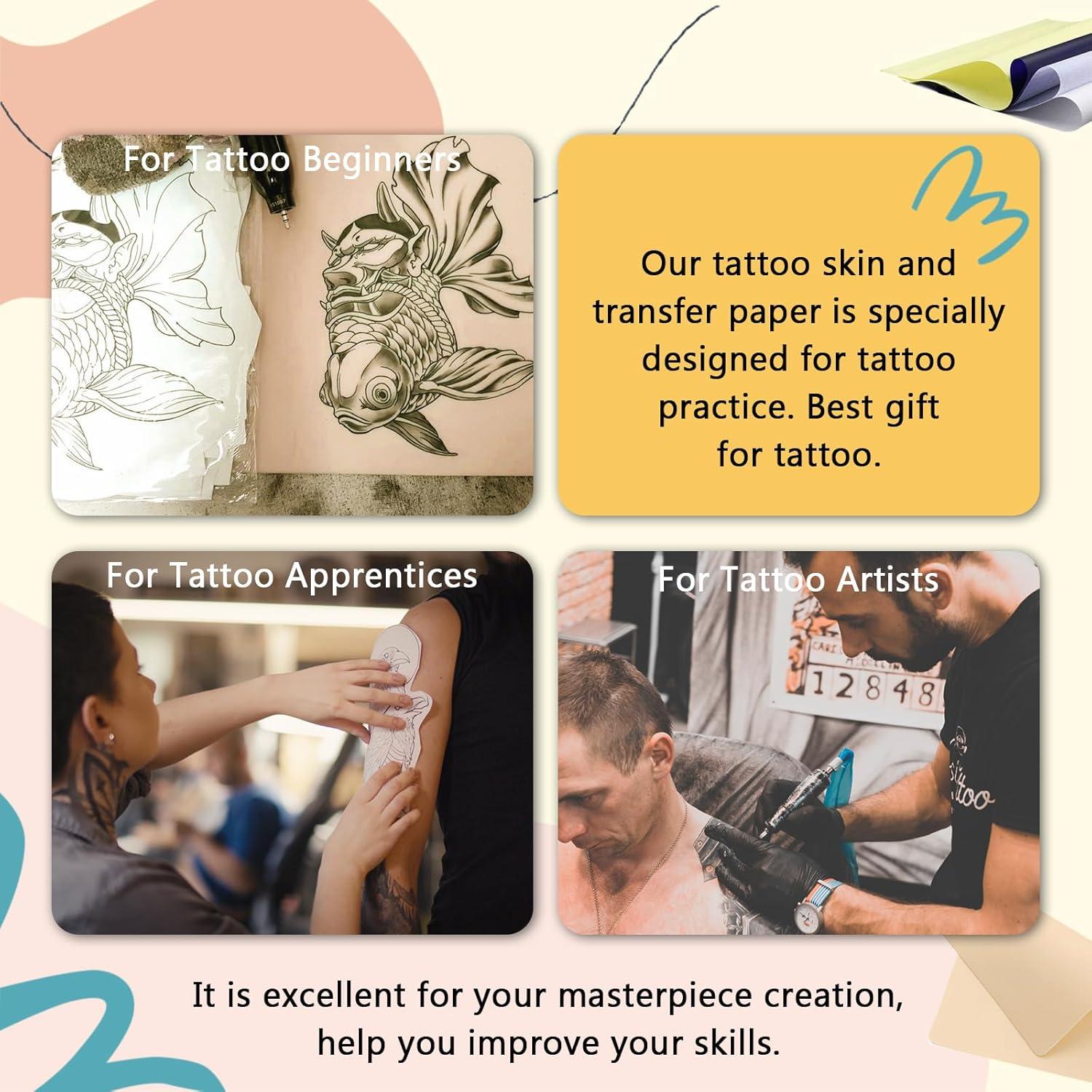 Kit de Piel de Tatuaje WZPB - 40 Piezas, 20 Pieles y 20 Papeles