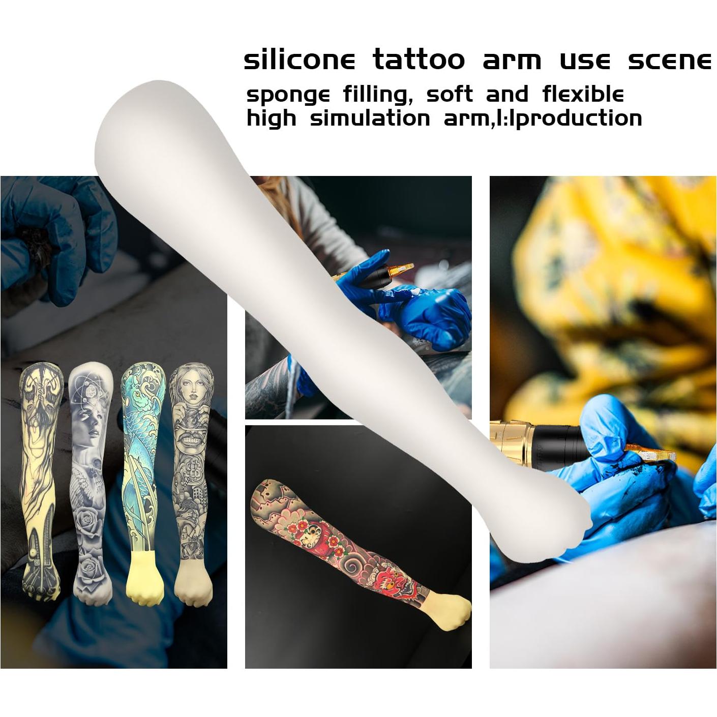 Brazo de Práctica de Tatuaje PWRNTGE 63cm Silicona Impermeable