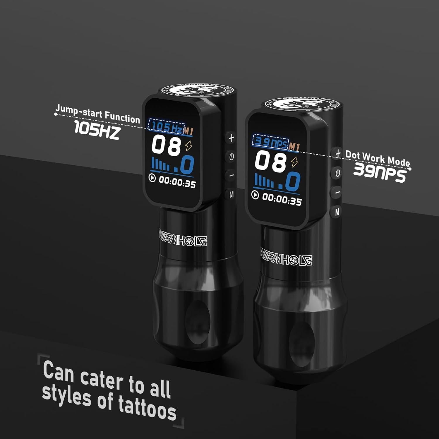 Kit de Tatuaje Inalámbrico Wormhole 1500mAh con Agujas y Tinta