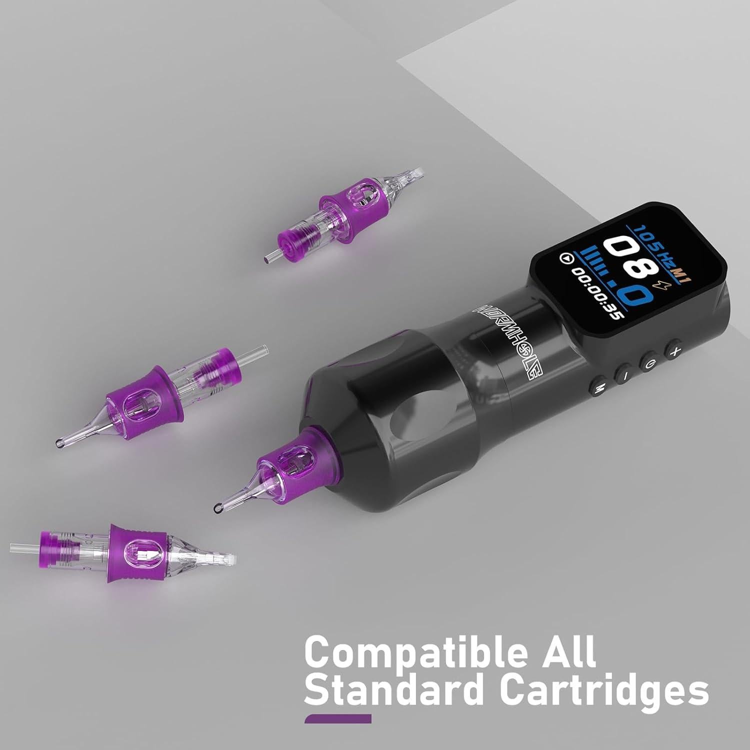 Kit de Tatuaje Inalámbrico Wormhole 1500mAh con Agujas y Tinta