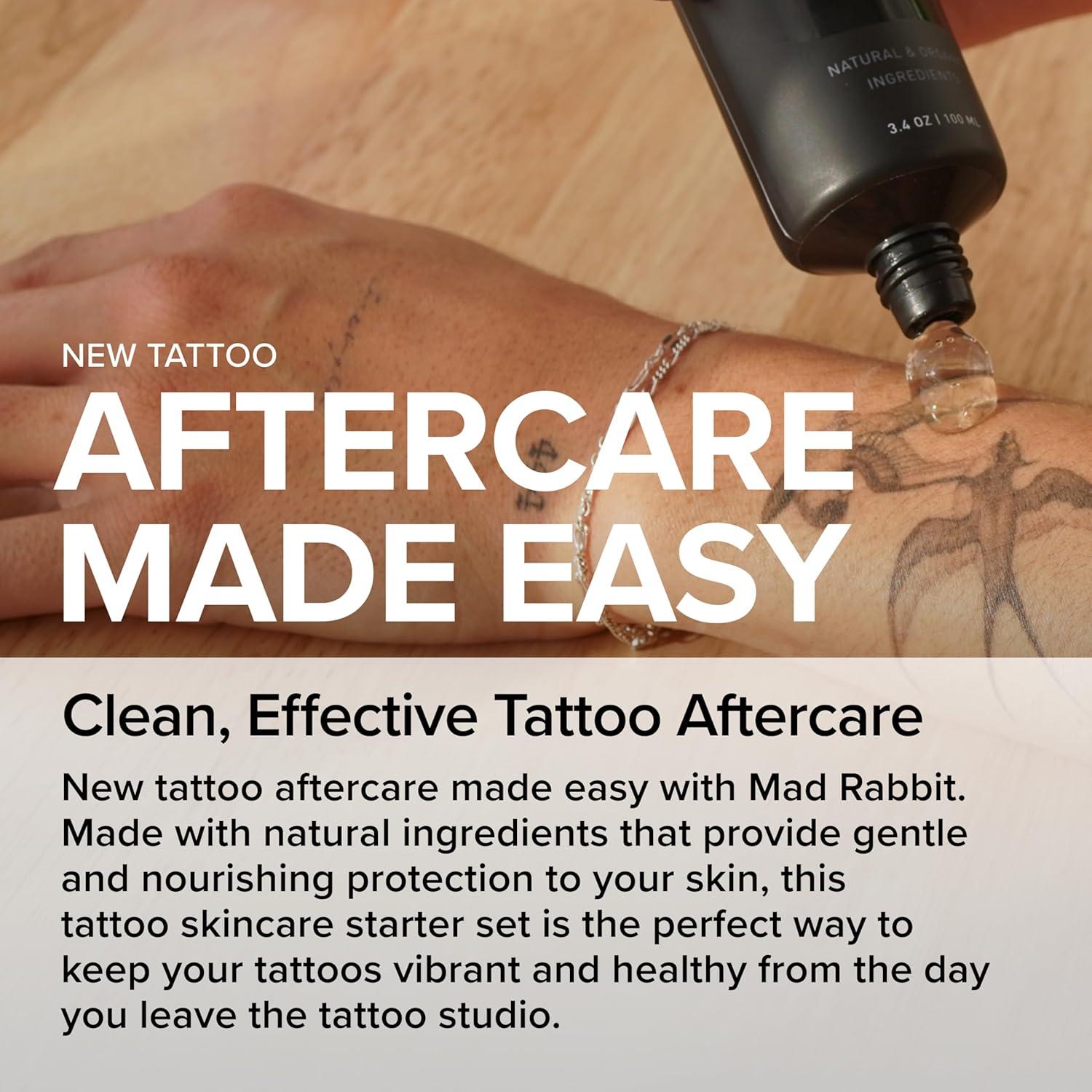 Kit de Cuidado de Tatuajes Mad Rabbit - 3 Piezas Gel, Balsamo y SPF 30