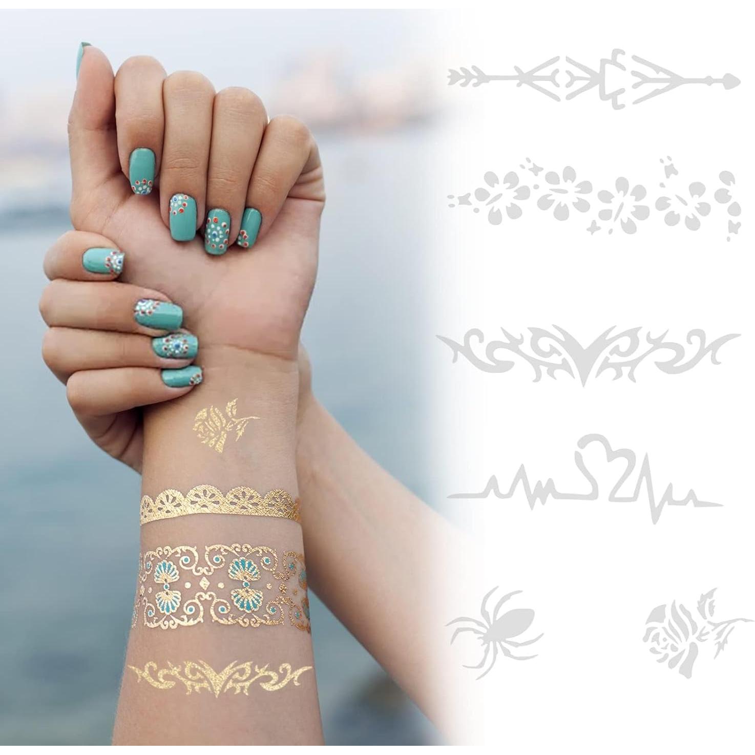 Marcadores de Tatuajes Temporales Jim&Gloria 10 Colores Oro y Plata