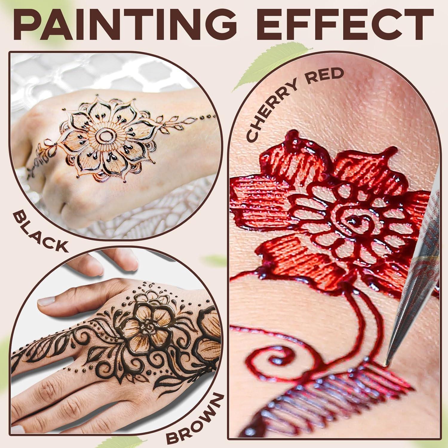 Kit de Tatuajes Temporales Pllusjoys 10 Hojas 6 Conos Colores