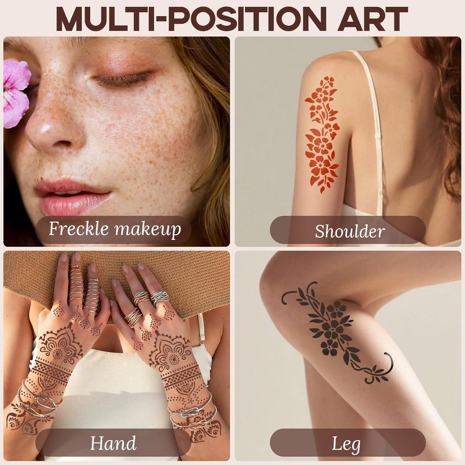 Kit de Tatuajes Temporales Pllusjoys 10 Hojas 6 Conos Colores